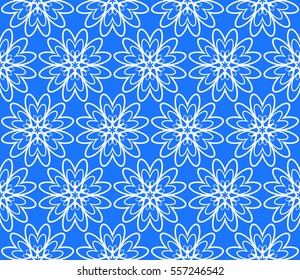 seamless floral geometric pattern. For invitation, design wallpaper. Vector illustration. Silver, blue color
