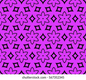 seamless floral geometric pattern. For invitation, design wallpaper, decor, fabric. Vector illustration.