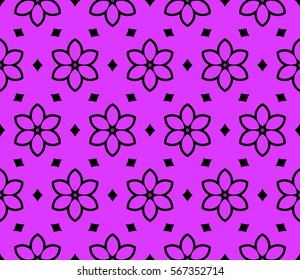 seamless floral geometric pattern. For invitation, design wallpaper, decor, fabric. Vector illustration.
