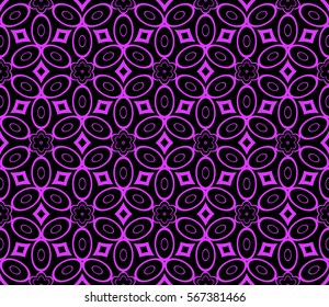 seamless floral geometric pattern. For invitation, design wallpaper, decor, fabric. Vector illustration.