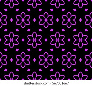seamless floral geometric pattern. For invitation, design wallpaper, decor, fabric. Vector illustration.