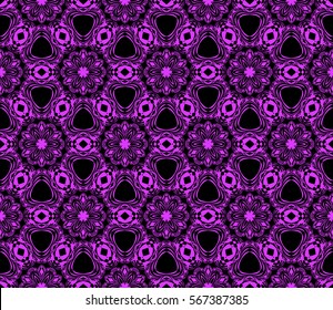 seamless floral geometric pattern. For invitation, design wallpaper, decor, fabric. Vector illustration.