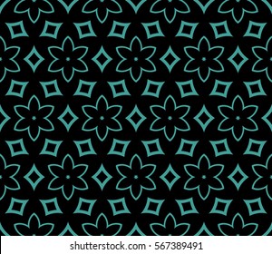 seamless floral geometric pattern. For invitation, design wallpaper, decor, fabric. Vector illustration.