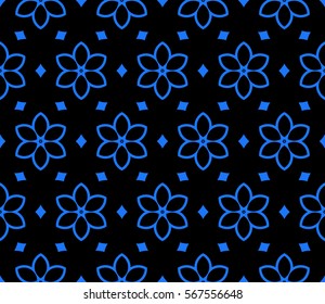 seamless floral geometric pattern. For invitation, design wallpaper, decor, fabric. Vector illustration.