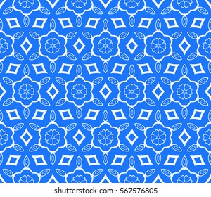 seamless floral geometric pattern. For invitation, design wallpaper, decor, fabric. Vector illustration.