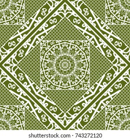 seamless floral geometric pattern. For invitation, design wallpaper. Vector illustration.