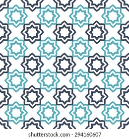 seamless floral geometric pattern monochrome -  vector illustration