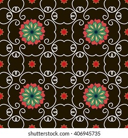 Seamless floral geometric pattern, Ornament in the East Asian style to tile, design, paper, and books
