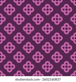 Seamless Floral Geometric Pattern in Pink and Purple