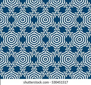 seamless floral geometric pattern. Texture for holiday cards, Valentines day, wedding invitations, design wallpaper. Vector illustration. blue color