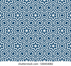 seamless floral geometric pattern. Texture for holiday cards, Valentines day, wedding invitations, design wallpaper. Vector illustration. blue color