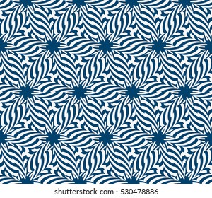 seamless floral geometric pattern. Texture for holiday cards, Valentines day, wedding invitations, design wallpaper. Vector illustration. blue color