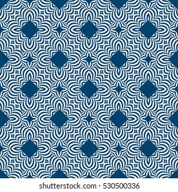 seamless floral geometric pattern. Texture for holiday cards, Valentines day, wedding invitations, design wallpaper. Vector illustration. blue color