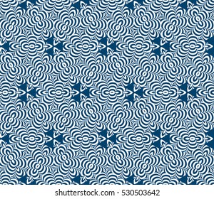 seamless floral geometric pattern. Texture for holiday cards, Valentines day, wedding invitations, design wallpaper. Vector illustration. blue color