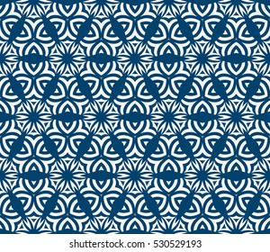 seamless floral geometric pattern. Texture for holiday cards, Valentines day, wedding invitations, design wallpaper. Vector illustration. blue color