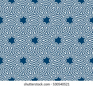 seamless floral geometric pattern. Texture for holiday cards, Valentines day, wedding invitations, design wallpaper. Vector illustration. blue color