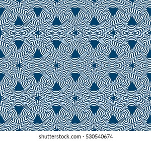 seamless floral geometric pattern. Texture for holiday cards, Valentines day, wedding invitations, design wallpaper. Vector illustration. blue color