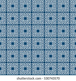 seamless floral geometric pattern. Texture for holiday cards, Valentines day, wedding invitations, design wallpaper. Vector illustration. blue color