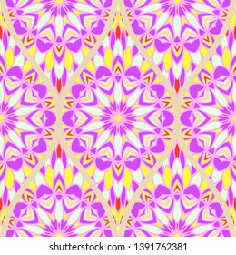 Seamless floral geometric pattern. Vector illustration. Bright color ornament.