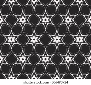 seamless floral geometric patterns. black and white color. Texture for holiday cards, Valentines day, wedding invitations, design wallpaper, pattern fills, web page, banner, flyer. Vector illustration