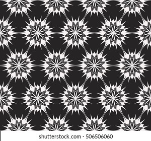 seamless floral geometric patterns. black and white color. Texture for holiday cards, Valentines day, wedding invitations, design wallpaper, pattern fills, web page, banner, flyer. Vector illustration