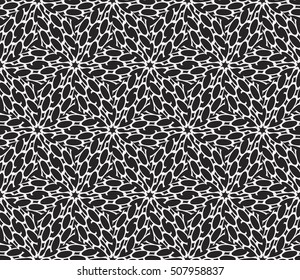 seamless floral geometric patterns. black and white color. Texture for holiday cards, Valentines day, wedding invitations, design wallpaper, pattern fills, web page, banner, flyer. Vector illustration