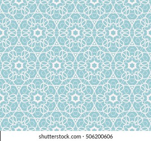 seamless floral geometric patterns. blue color. Texture for holiday cards, Valentines day, wedding invitations, design wallpaper, pattern fills, web page, banner, flyer. Vector illustration.