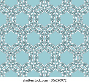 seamless floral geometric patterns. blue color. Texture for holiday cards, Valentines day, wedding invitations, design wallpaper, pattern fills, web page, banner, flyer. Vector illustration.
