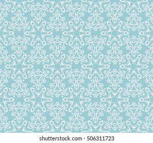 seamless floral geometric patterns. blue color. Texture for holiday cards, Valentines day, wedding invitations, design wallpaper, pattern fills, web page, banner, flyer. Vector illustration.