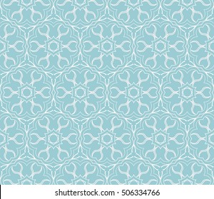 seamless floral geometric patterns. blue color. Texture for holiday cards, Valentines day, wedding invitations, design wallpaper, pattern fills, web page, banner, flyer. Vector illustration.