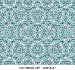 seamless floral geometric patterns. blue color. Texture for holiday cards, Valentines day, wedding invitations, design wallpaper, pattern fills, web page, banner, flyer. Vector illustration.