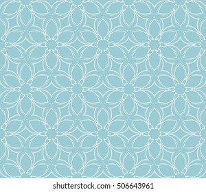 seamless floral geometric patterns. blue color. Texture for holiday cards, Valentines day, wedding invitations, design wallpaper, pattern fills, web page, banner, flyer. Vector illustration.