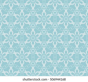 seamless floral geometric patterns. blue color. Texture for holiday cards, Valentines day, wedding invitations, design wallpaper, pattern fills, web page, banner, flyer. Vector illustration.