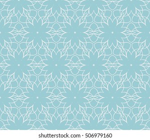 seamless floral geometric patterns. blue color. Texture for holiday cards, Valentines day, wedding invitations, design wallpaper, pattern fills, web page, banner, flyer. Vector illustration.