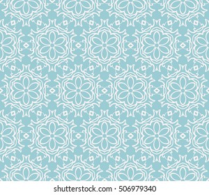 seamless floral geometric patterns. blue color. Texture for holiday cards, Valentines day, wedding invitations, design wallpaper, pattern fills, web page, banner, flyer. Vector illustration.