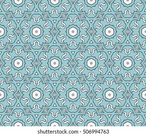 seamless floral geometric patterns. blue color. Texture for holiday cards, Valentines day, wedding invitations, design wallpaper, pattern fills, web page, banner, flyer. Vector illustration.
