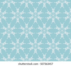 seamless floral geometric patterns. blue color. Texture for holiday cards, Valentines day, wedding invitations, design wallpaper, pattern fills, web page, banner, flyer. Vector illustration.