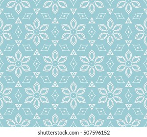 seamless floral geometric patterns. blue color. Texture for holiday cards, Valentines day, wedding invitations, design wallpaper, pattern fills, web page, banner, flyer. Vector illustration.