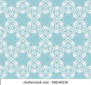 seamless floral geometric patterns. blue color. Texture for holiday cards, Valentines day, wedding invitations, design wallpaper, pattern fills, web page, banner, flyer. Vector illustration.