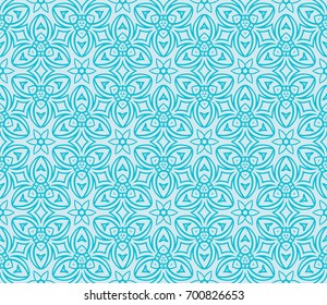 seamless floral geometric patterns. blue color. for holiday cards, design wallpaper, pattern fills, web page, banner, flyer. Vector illustration.