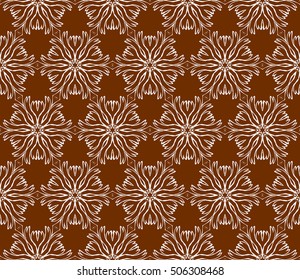 seamless floral geometric patterns. brown color. Texture for holiday cards, Valentines day, wedding invitations, design wallpaper, pattern fills, web page, banner, flyer. Vector illustration.