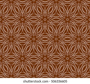 seamless floral geometric patterns. brown color. Texture for holiday cards, Valentines day, wedding invitations, design wallpaper, pattern fills, web page, banner, flyer. Vector illustration.