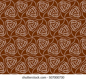 seamless floral geometric patterns. brown color. Texture for holiday cards, Valentines day, wedding invitations, design wallpaper, pattern fills, web page, banner, flyer. Vector illustration.