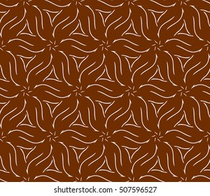 seamless floral geometric patterns. brown color. Texture for holiday cards, Valentines day, wedding invitations, design wallpaper, pattern fills, web page, banner, flyer. Vector illustration.
