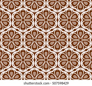 seamless floral geometric patterns. brown color. Texture for holiday cards, Valentines day, wedding invitations, design wallpaper, pattern fills, web page, banner, flyer. Vector illustration.