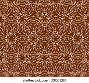 seamless floral geometric patterns. brown color. Texture for holiday cards, Valentines day, wedding invitations, design wallpaper, pattern fills, web page, banner, flyer. Vector illustration.