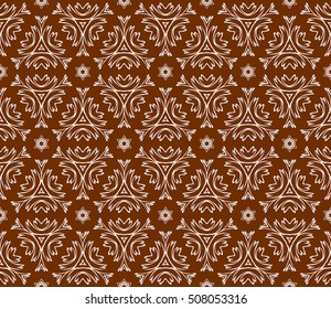 seamless floral geometric patterns. brown color. Texture for holiday cards, Valentines day, wedding invitations, design wallpaper, pattern fills, web page, banner, flyer. Vector illustration.