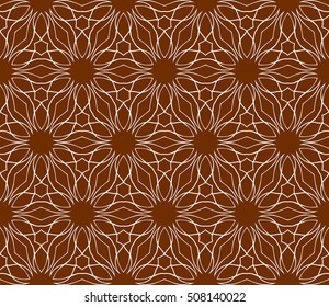 seamless floral geometric patterns. brown color. Texture for holiday cards, Valentines day, wedding invitations, design wallpaper, pattern fills, web page, banner, flyer. Vector illustration.