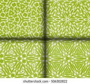 seamless floral geometric patterns. olive color. Texture for holiday cards, Valentines day, wedding invitations, design wallpaper, pattern fills, web page, banner, flyer. Vector illustration.