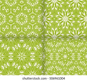 seamless floral geometric patterns. olive color. Texture for holiday cards, Valentines day, wedding invitations, design wallpaper, pattern fills, web page, banner, flyer. Vector illustration. set